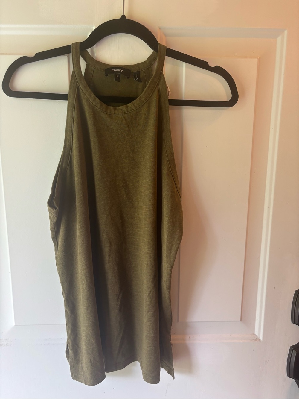 Theory Olive Green High-Neck Racerback Tank